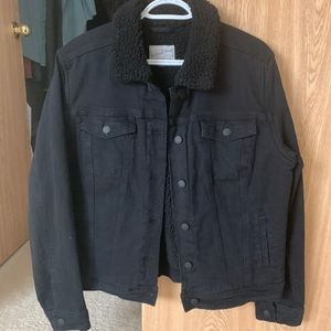 Black Fleeced Jean Jacket